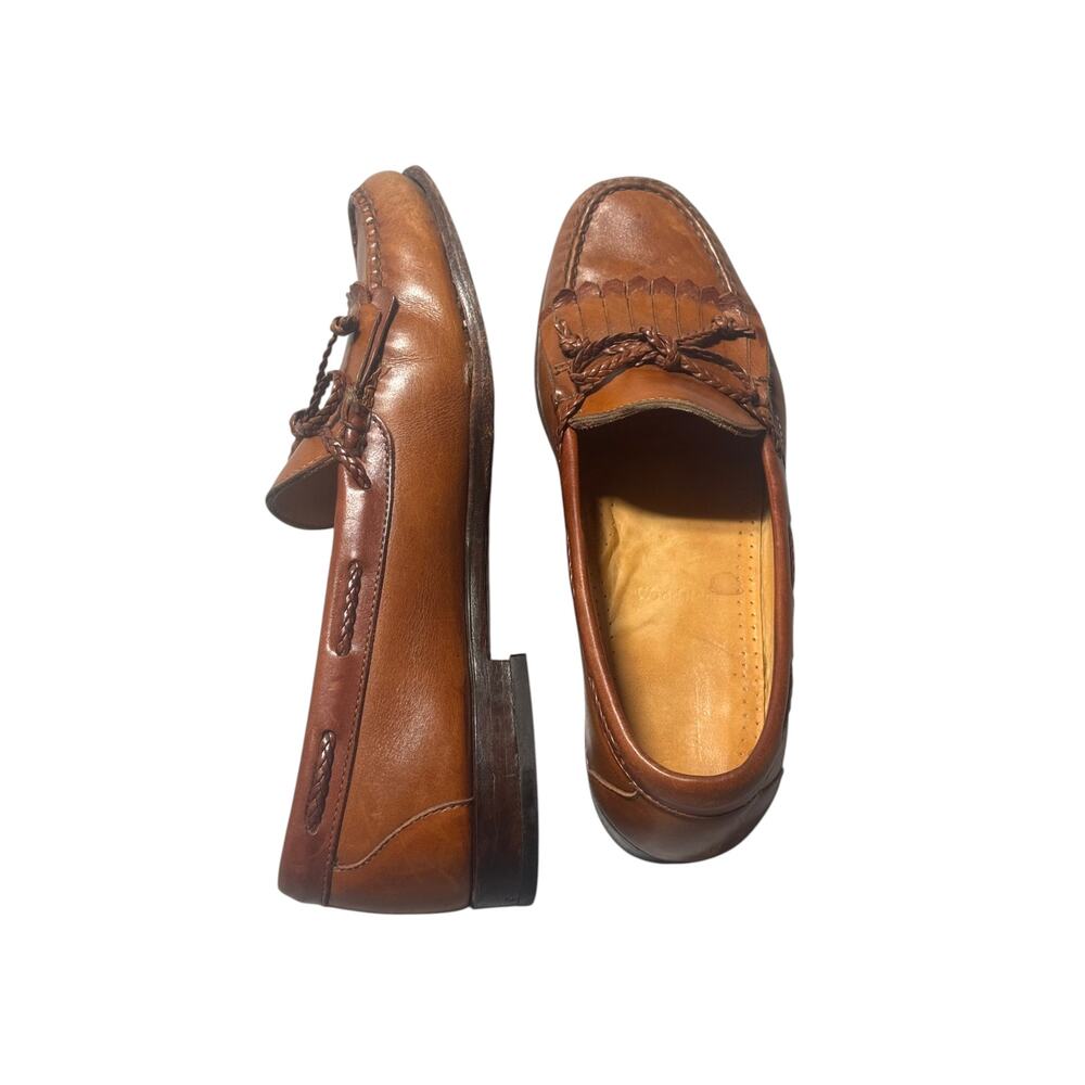 Allen Edmonds Woodstock Loafers Mens 10D Brown Leather Kiltie Tassel Detail - Picture 4 of 14